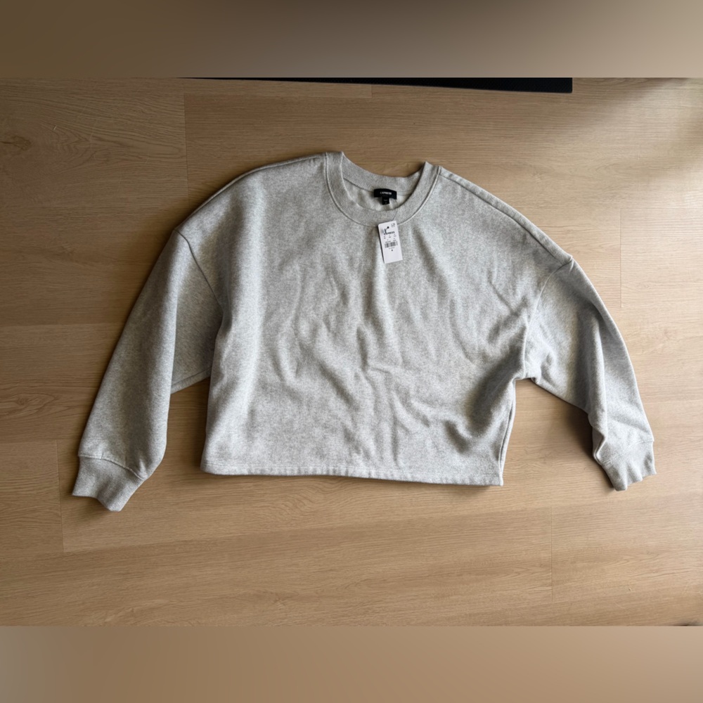 Express women’s gray cropped sweatshirt
